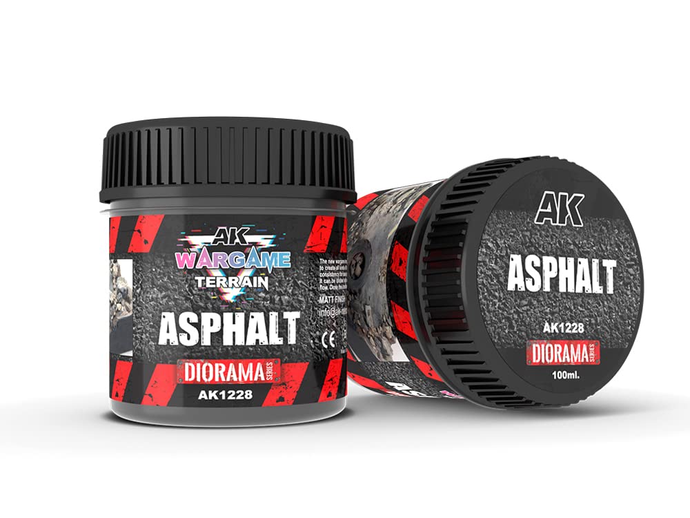 Asphalt 100ml - AK Interactive Diorama Model Basing - Brand New