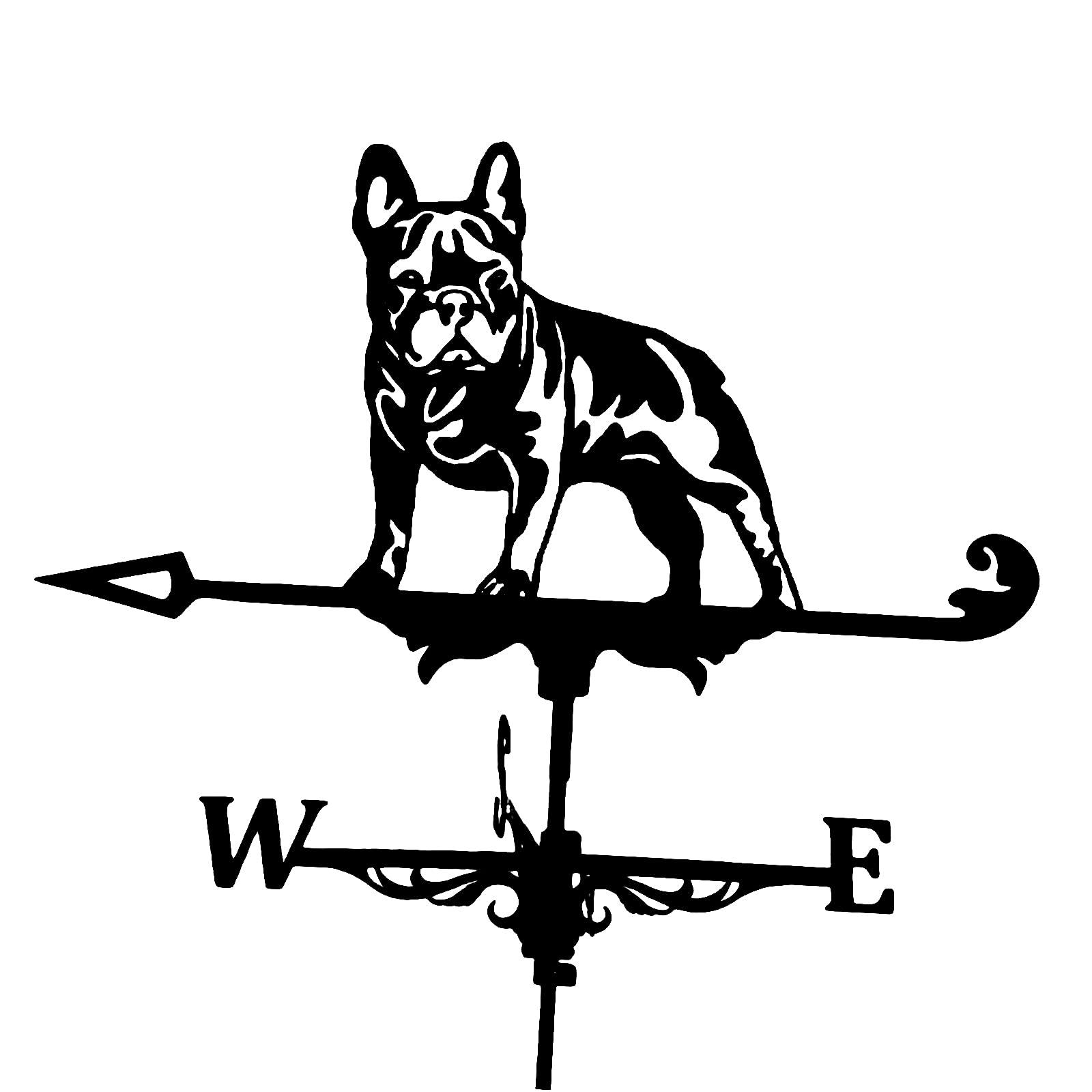 WIQUYBML Stainless Steel Weather Vane Wind Farm Garden Weathercock Decorative Direction Indicator for Outdoor/Dog/50 * 35Cm