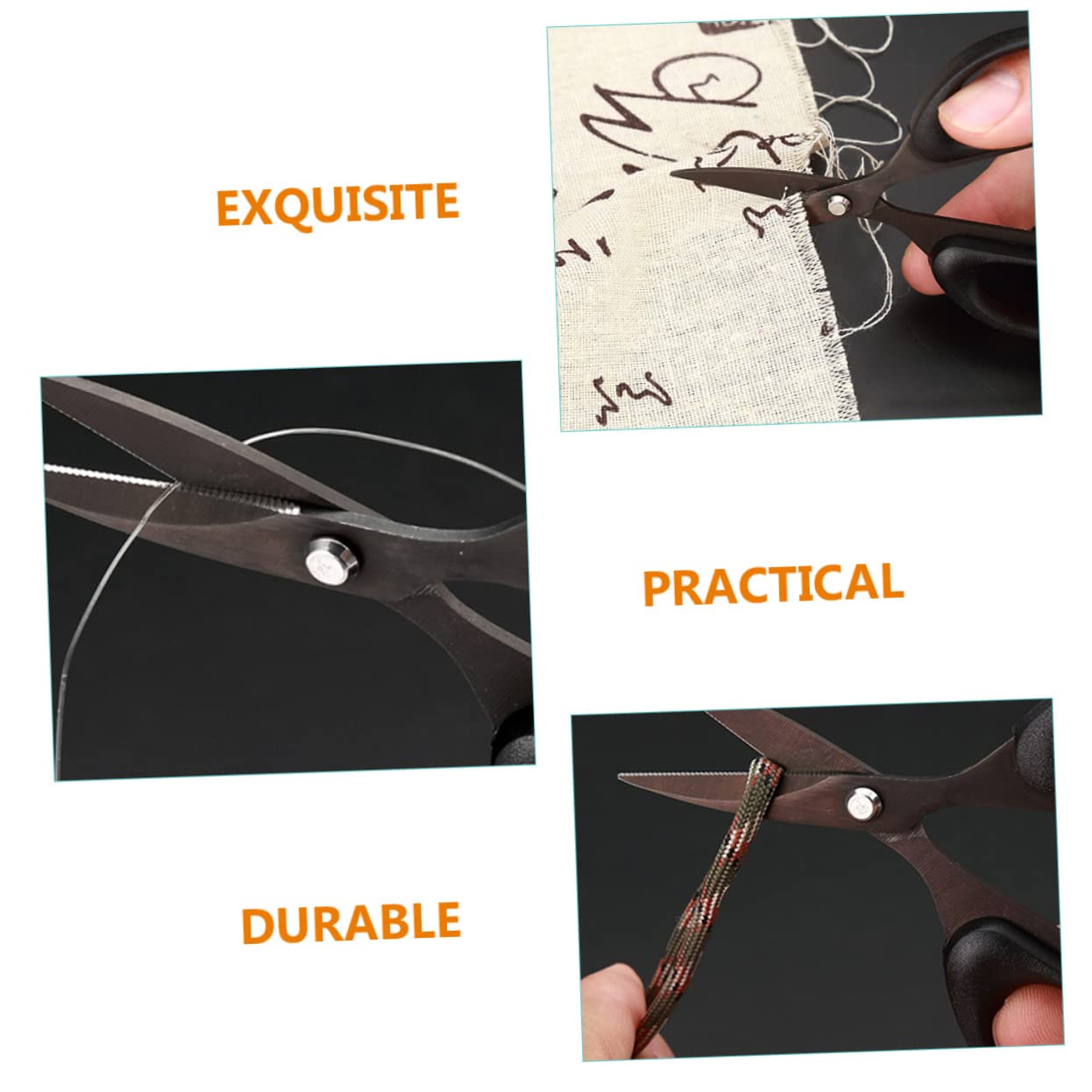 YARNOW 5 Pièces Ciseaux à Fil de pêche Fil de pêche tressé Ciseaux portatifs cisaille de pêche réutilisable PE à appâts Petit Coupe- de pêche Caoutchouc