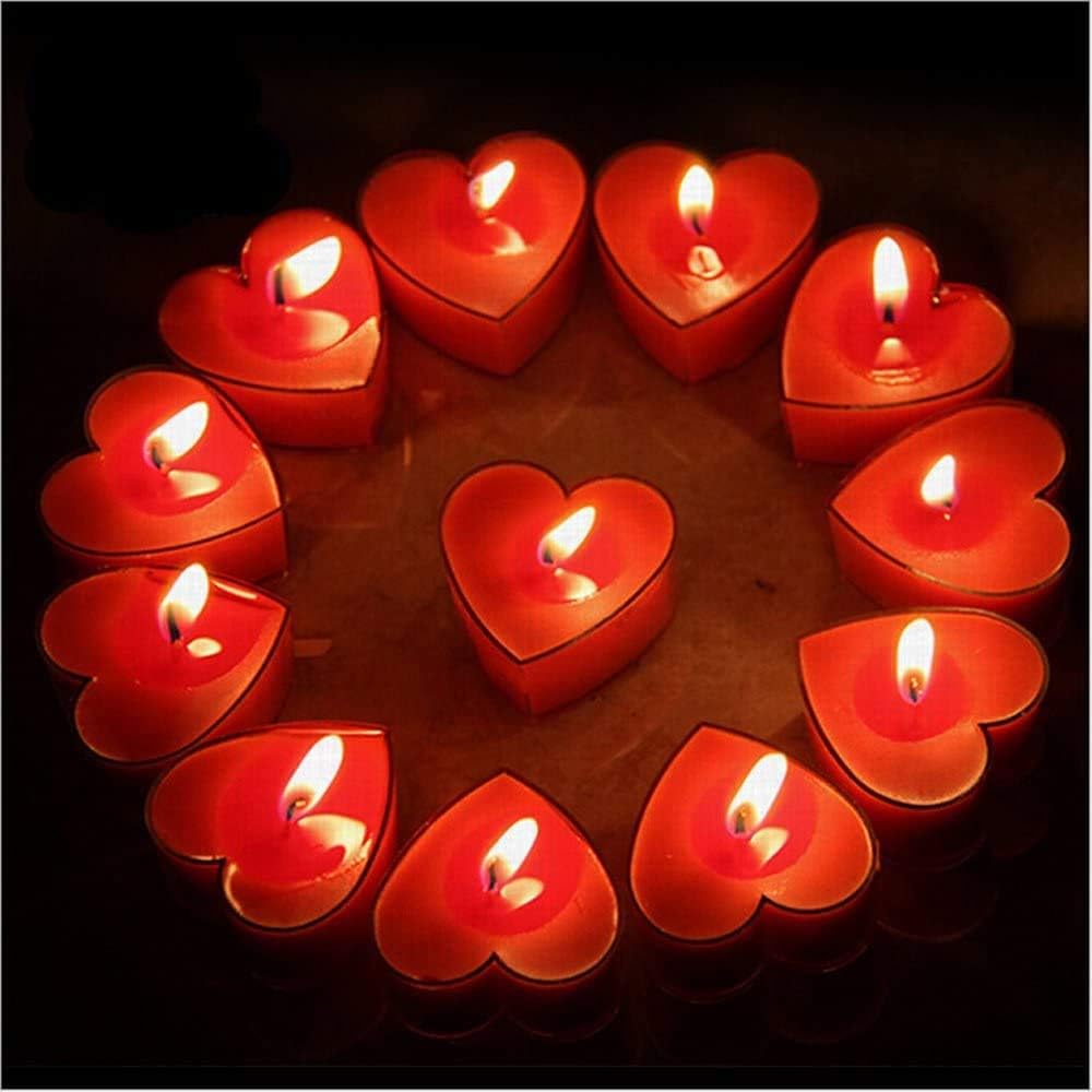 Heart Shape Candle Set Romantic Love Heart Shape Tea Light Candles for Bedroom Decoration, Birthday, Valentine's Day, Anniversary Wedding Room Decoratio-image-45
