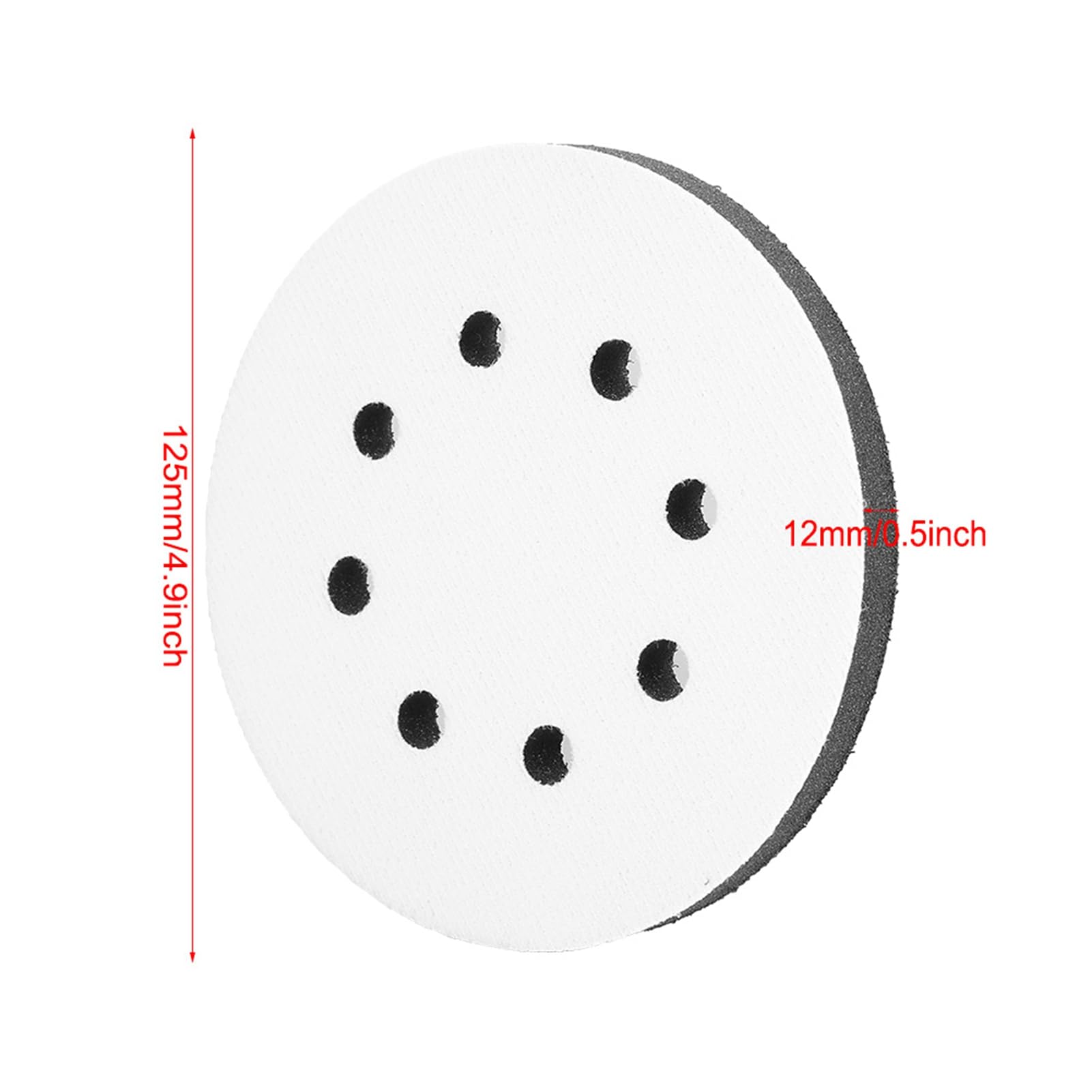 Cocoarm Almohadilla de Esponja Suave de 125 Mm, Almohadilla Amortiguadora de Reducción de Ruido a Prueba de Sacudidas con Parche Adhesivo Mágico para Pulidora Eléctrica Neumática (5 pulgadas 8