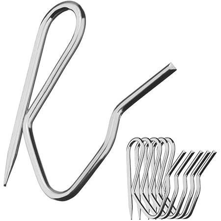 MorningRo 100 Pcs Stainless Steel Pinch Pleat Curtain Hooks Drapery Pins Deep Metal Prong Curtain Hangers For Window Shower Door