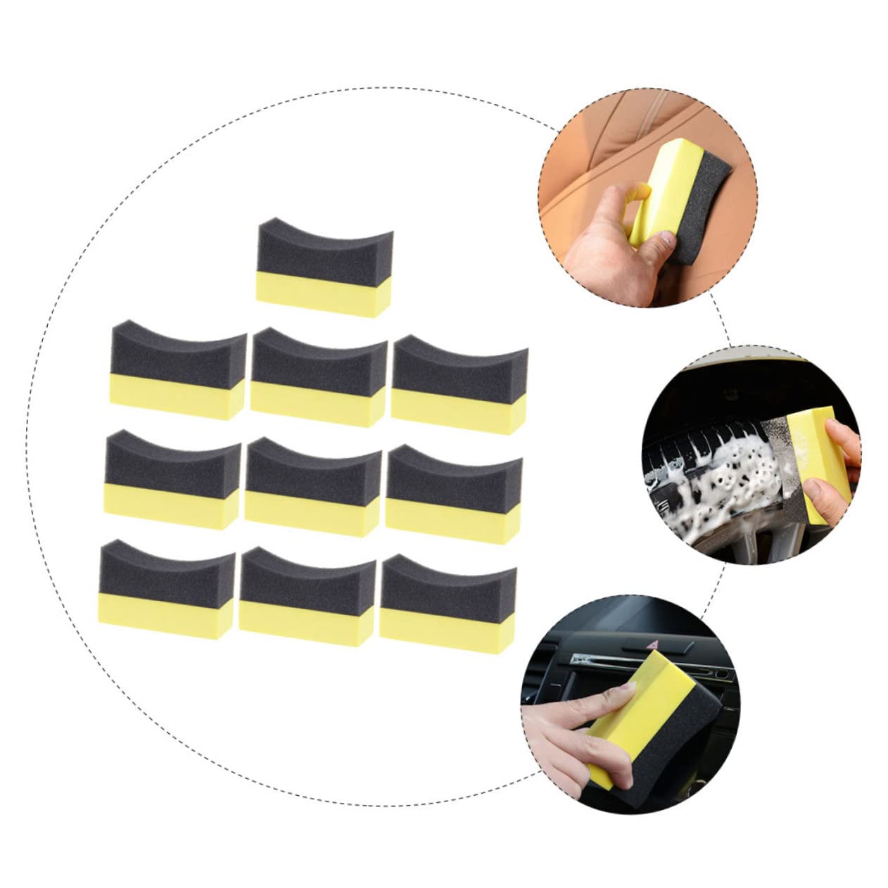 ULTECHNOVO 40 STK Autowaschschwamm Mikrofaserhandtücher Für Autos Mikrofaserschwamm Fürs Auto Autowachsspray Mikrofaser- Wachskissen Schaum -Pads Sprühen Blase Verbund Pe