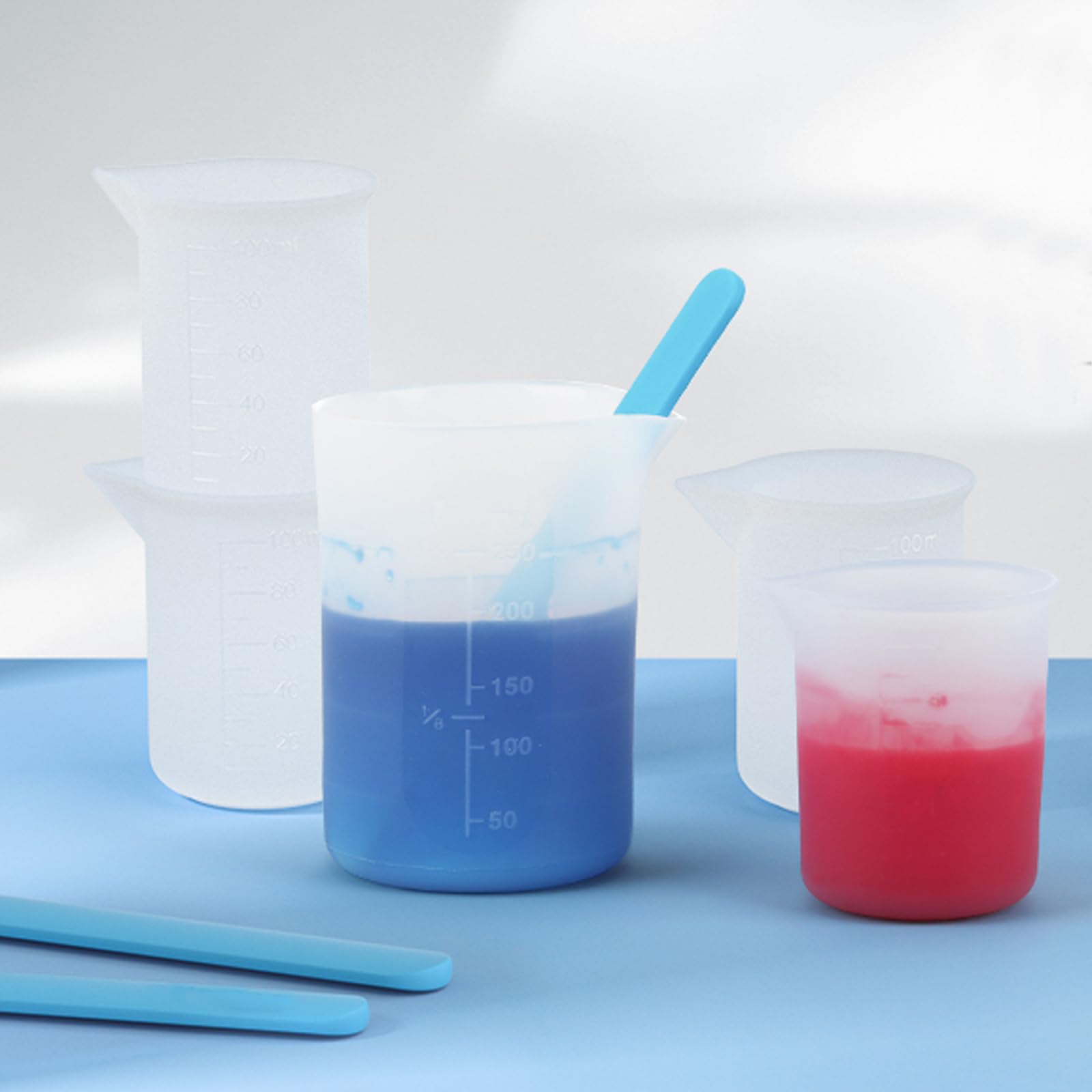 11 Piezas Tazas de Silicona para Resina 30ml/100ml/250ml - Taza Medidora con Escala Precisa para Bricolaje Hecho a Mano, Laboratorio