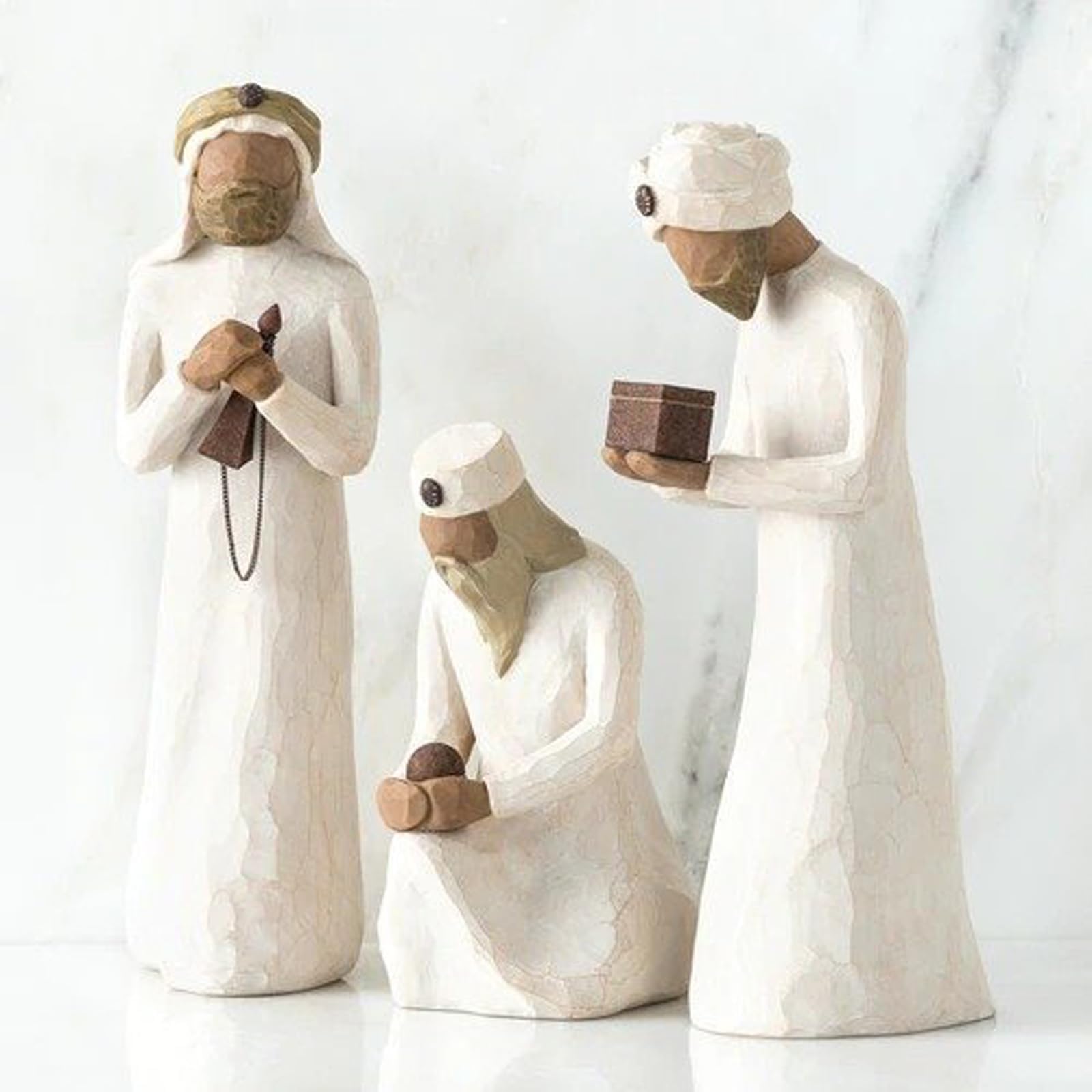Krippenset Born Scene, 10-teiliges Figuren Krippe Harz, Weihnachtskrippe mit Figuren, Geburt Belen Weihnachten, Krippenszene Krippe Harz Heilige Familie, Dekoration (A.)