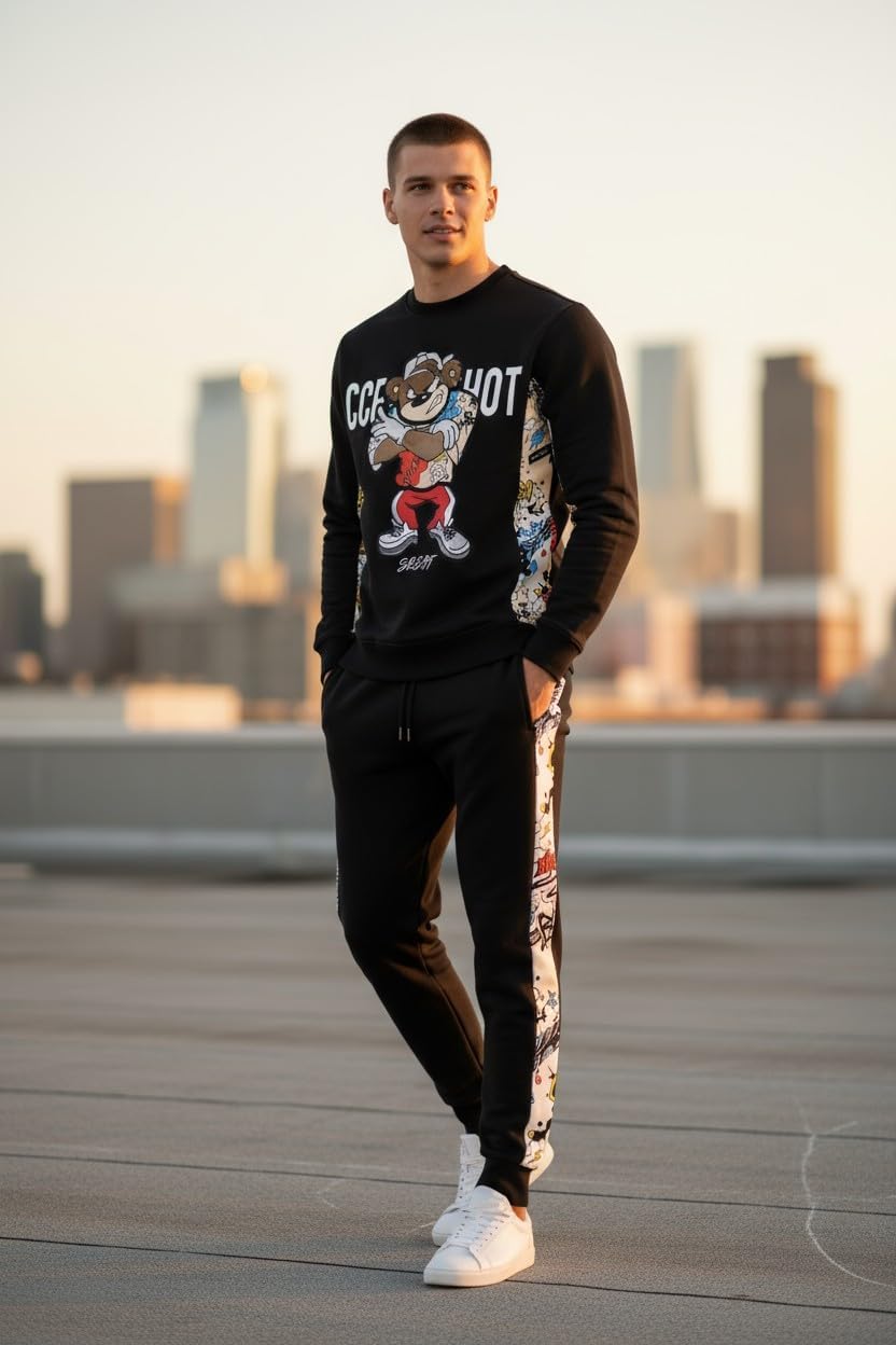 SCREENSHOT P1113 Fleece Pants Premium Urban Streetwear Graphic Sweatpants - Classic Jogger Fit - Image 2