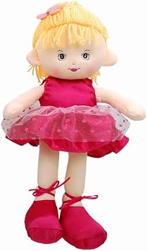 Linzy Valerie Ballerina Rag Doll with Dress, Hot Pink 16"