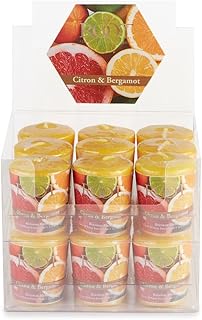 Root Candles 20-Hour Burn Time Votives Handcrafted Premium Beeswax Blend Scented Candle, 18-Pack, Citron & Bergamot