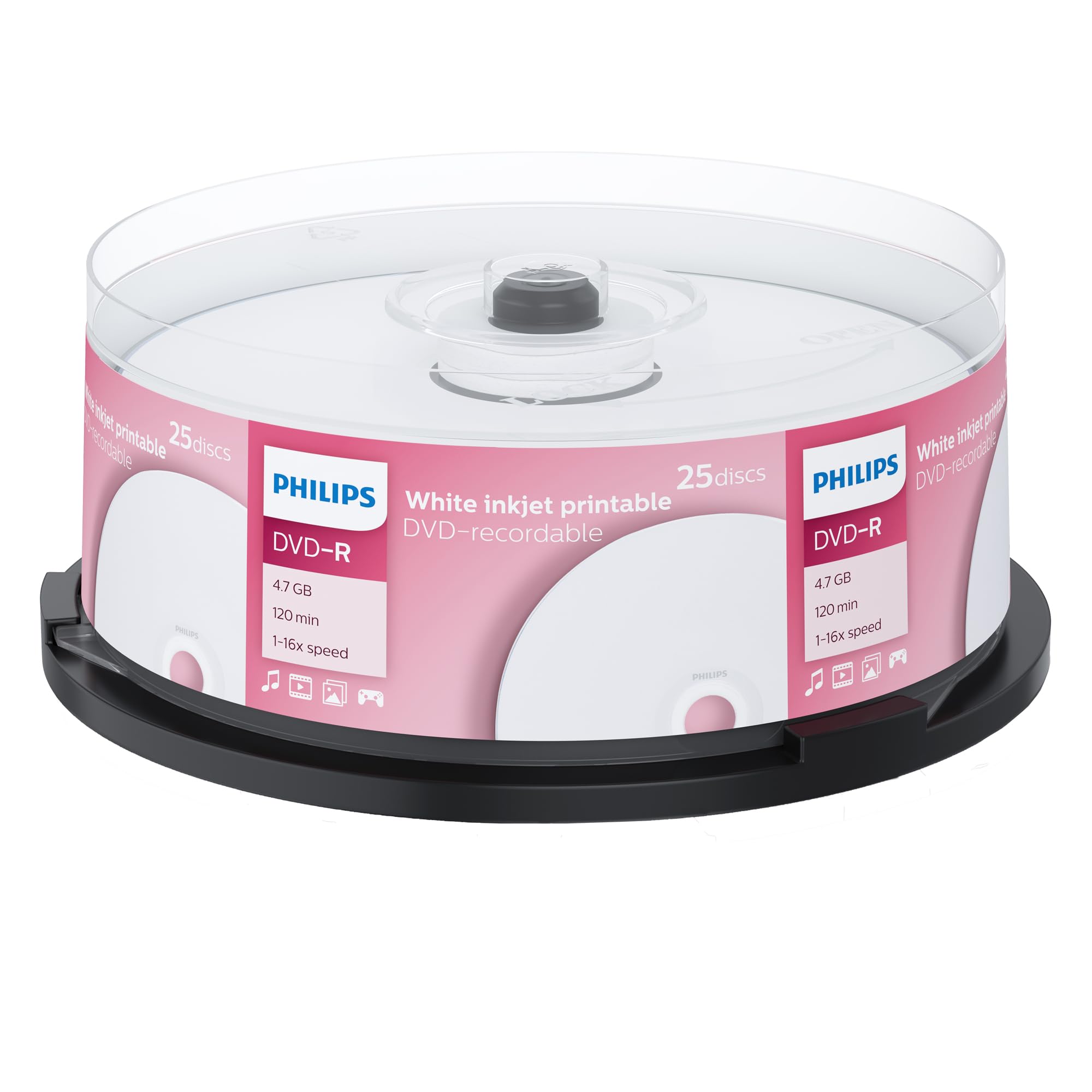 Philips Dvd-R 16X Printable Inkjet Camp. 25