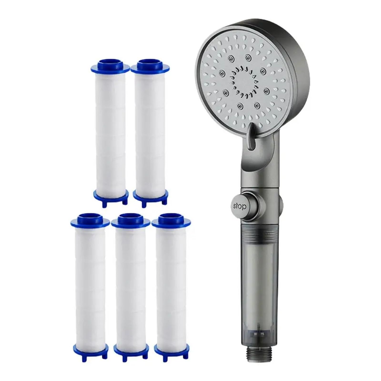 Bathroom Shower Head with Filter Cartridges Handheld Filtered High-Pressure Silicone Faucet Nozzles
