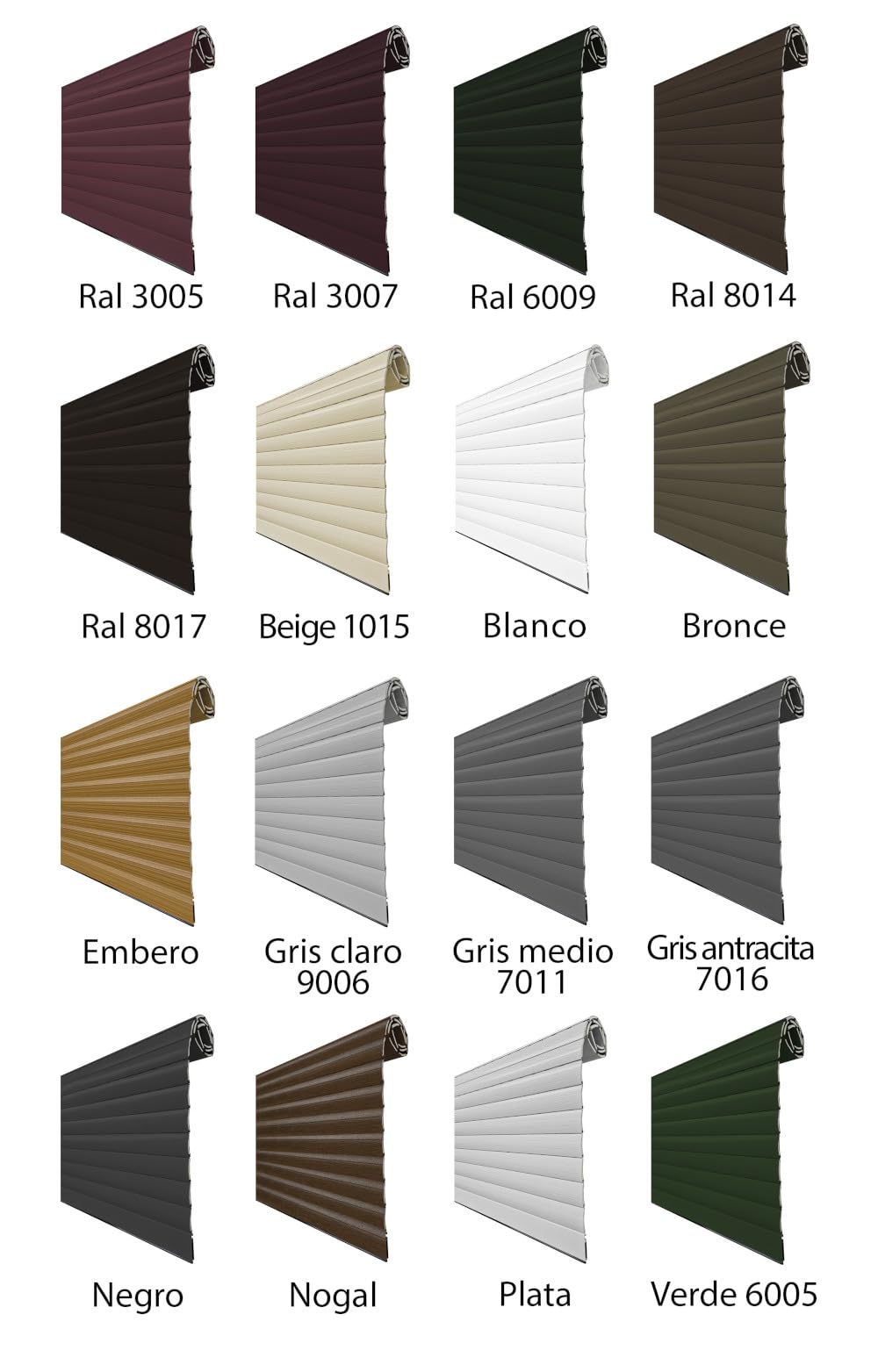 Rollo De Persiana Enrollable de Aluminio Térmico para Ventanas y Puertas. Lama Curva de Color Blanco. Medidas de Ancho 156 cm x 140 cm