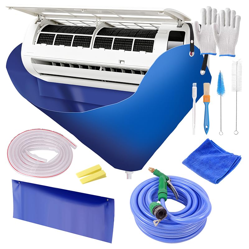SOUTH SILK Ac Cleaning Bag with Wall Protection Cloth, 13Pcs Mini Split Cleaning Kit, Ac Cleaning Kit, Air Conditioner Cleaning Kit, Split Ac Unit Cleaning Kit, Minisplit Air Conditioner Cleaning Bag
