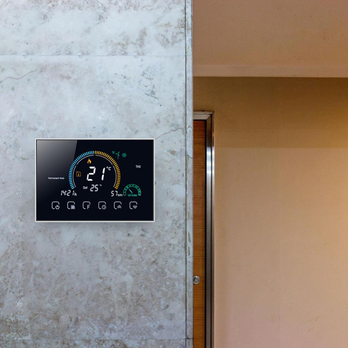 Intelligenter Bodenthermostat für Zuhause mit Touchscreen und LCD Schwarz