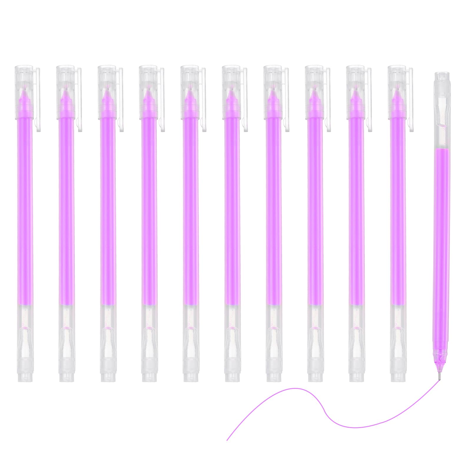 PATIKIL 12 Pcs Colored Gel Pens, 0.5mm Fine Point Pastel Gel Pens High Light Ink for DIY Projects Painting Journaling Notebook Black Paper Drawing, 15cm Length Purple Ink