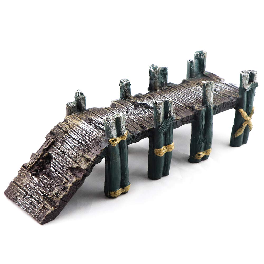 AQUA KT Aquarium Single-Plank Arch Bridge Drawbridge Rock for Cichlid Guppy Betta Glofish Fish Tank Landscape Decoration