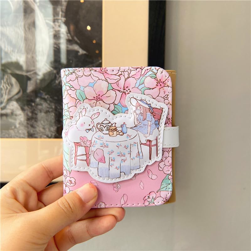 Cute Wallet Girls Coquette Accessories, Coquette Trifold Wallet Card Holder Kawaii Cottagecore Fairy Mini Short Purse (Tea Party)4