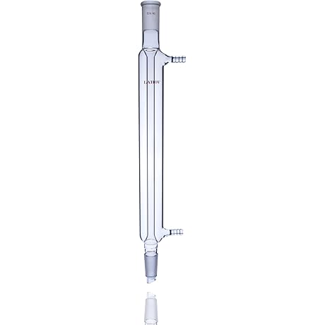 Glass Liebig Condenser with 24/40 Joints for Reflux and Distillation in Chemistry Labs