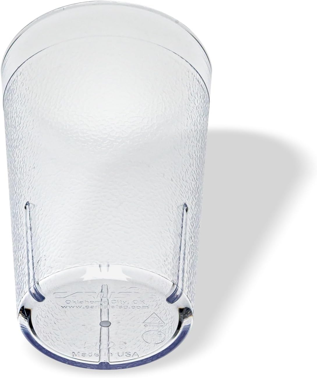 Carlisle FoodService Products Stackable Tumbler Plastic Tumbler with Pebbled Exterior for Restaurants, Catering, Kitchens, Plastic, 16 Ounces, Clear, (Pack of 6)