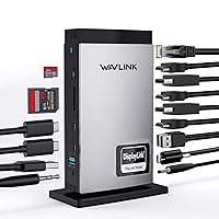 WAVLINK USB C Laptop Docking Station con 3 HDMI, DisplayLink Triple Monitor 4K60Hz