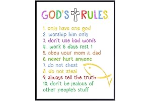 10 Commandments Poster For Children - Pastel Delight