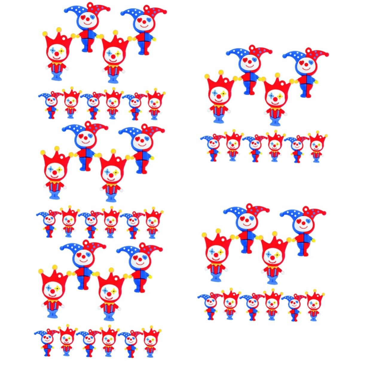 NUOBESTY 30 Pz accessori da clown portachiavi fai da te bigiotteria fai da te accessori per auto ciondolo per borsa a forma di clown arredamento da appendere a clown artificiale decorare