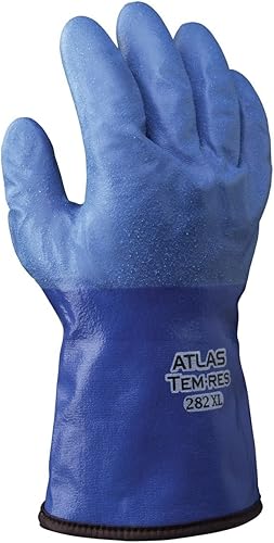 Showa Best 282 Atlas TEMRES - Guantes aislados, tecnología TEMRES impermeabletranspirable, revestimiento texturizado áspero resistente al aceite,