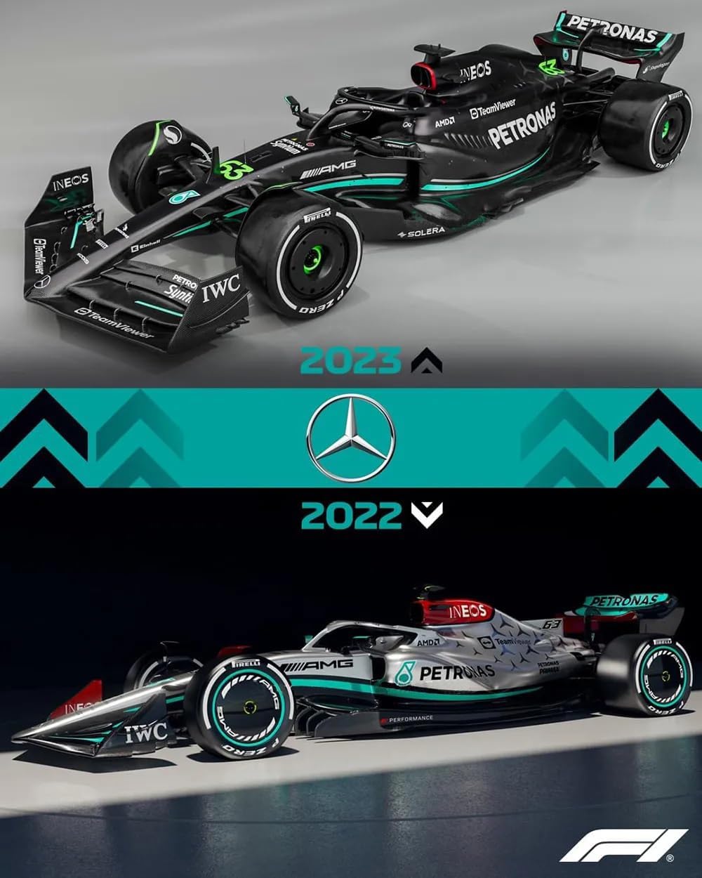 1:43 F1 Team W14 2023 44# Lewis Hamilton Alloy Car Die Cast Model Collection Gift (W14 44#)