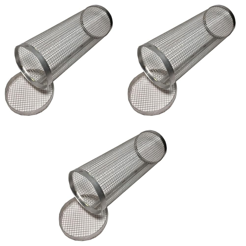 Hndhbfgrt 3X Bbq Smoked Net Barbecue Cylinder Stainless Steel Barbecue Grate Campfire Barbecue Bucket Camping Picnic 30cm