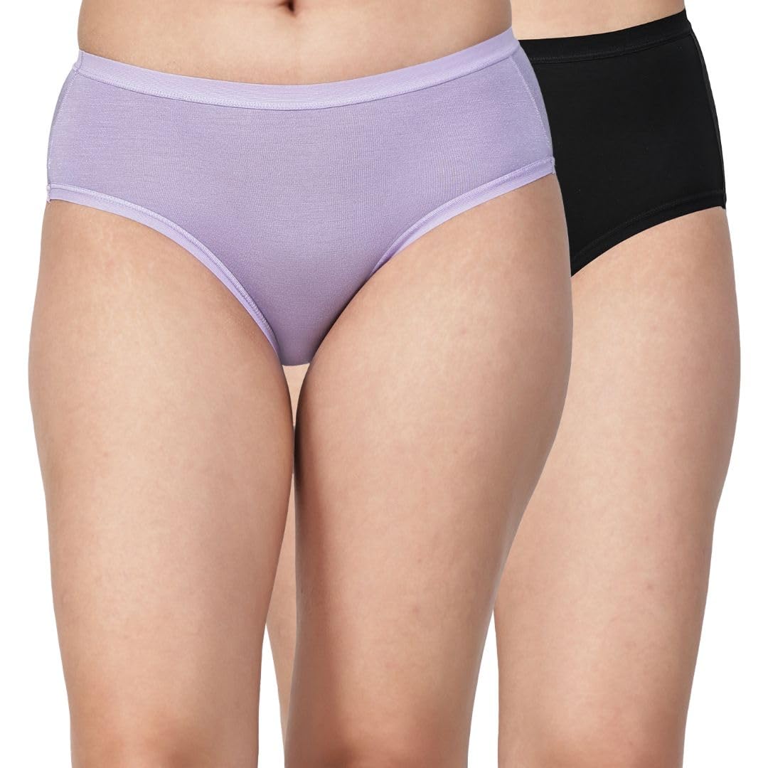 Women's Micro Modal Hipster Panty | Ultra Soft Seamless Mid Waist Full Coverage Stretch Breathable Everyday Underwear-image-4