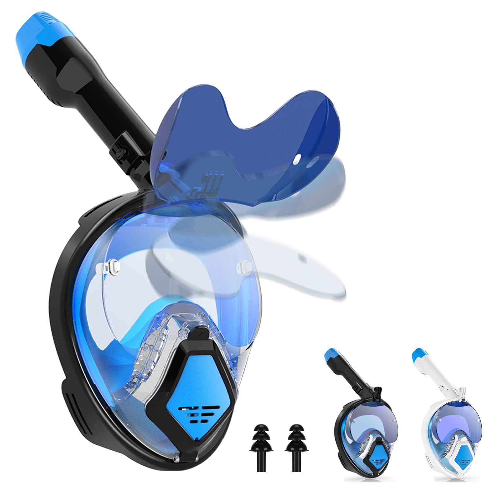 Maschera Integrale Da Snorkeling Per Adulti Con Clip Miopia, Visiera Antigraffio E Supporto Per Fotocamera
