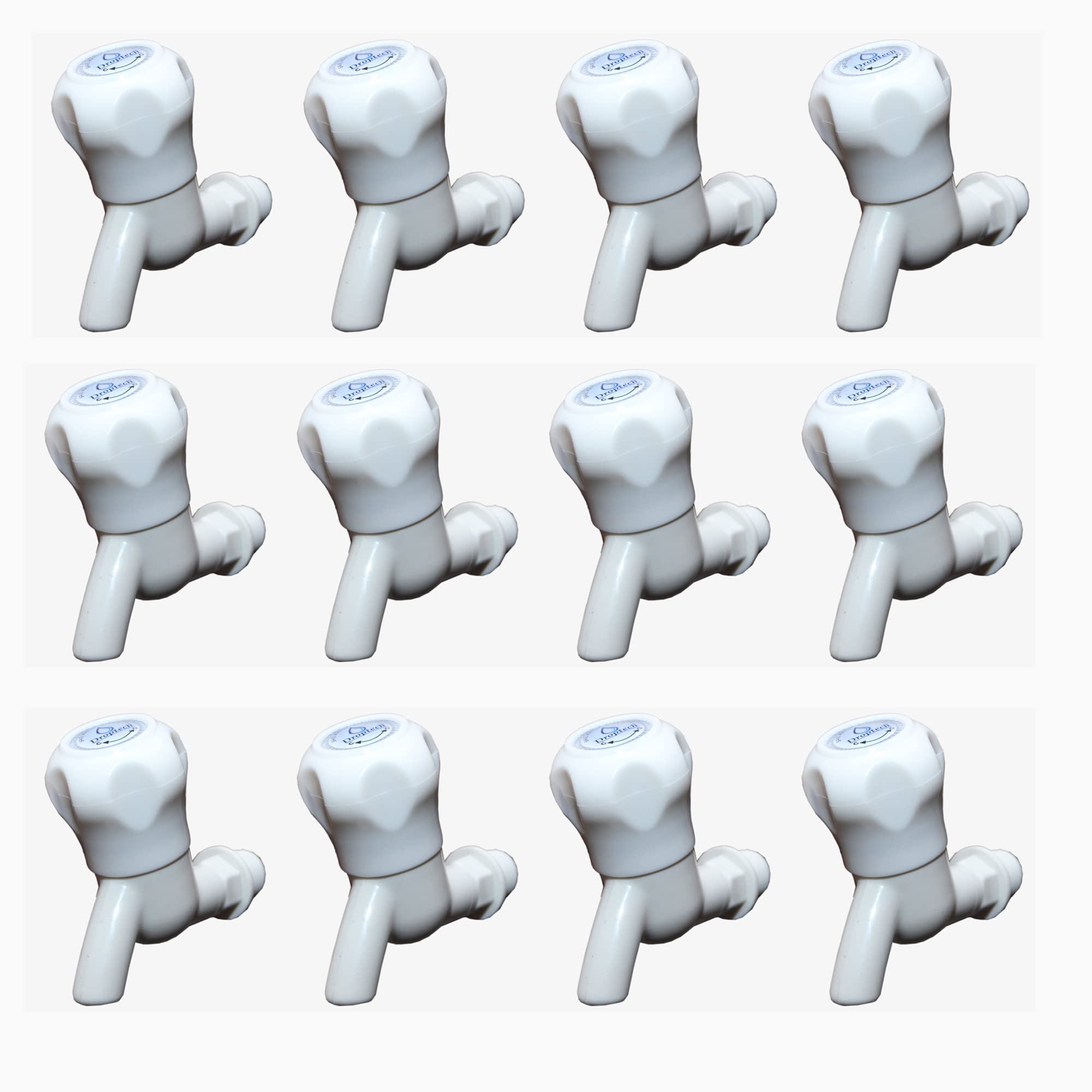 Droptech White PVC Plastic Bib Cock/Water Taps for Kitchen Bathroom Wash Basins - Set of 12 (1/2", 15 mm) Type PVC Taps Faucet for Hot and Cold Water Fancy Type (B09N3X58C6) Amazon Price History, Amazon Price Tracker