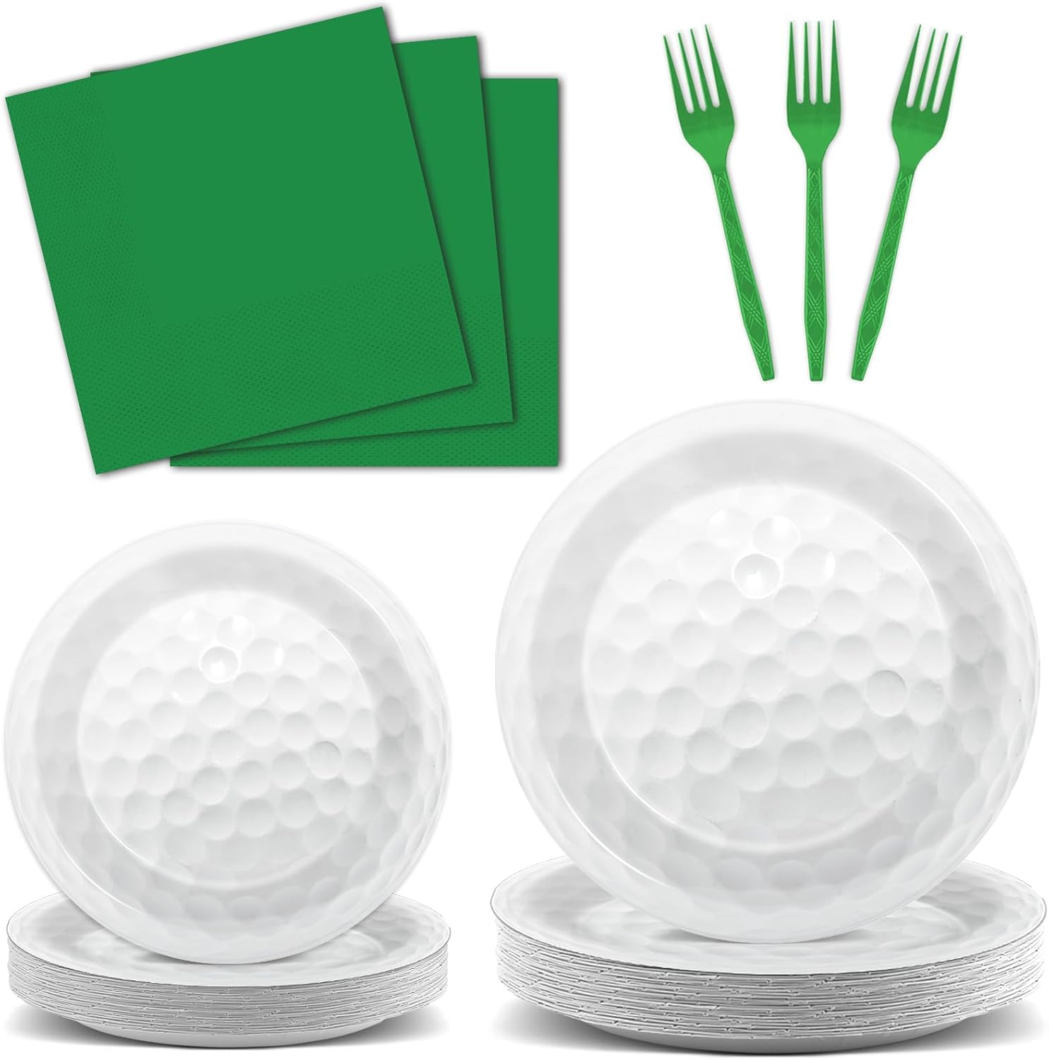 Qyeahkj 100 Pcs Golf Party Supplies Plates and Napkins Set Golf Birthday Party Decorations Paper Tableware Dinnerware Kit Disposable Sports Golf Ball Themed Party Decor Favors for Kids Serves 25