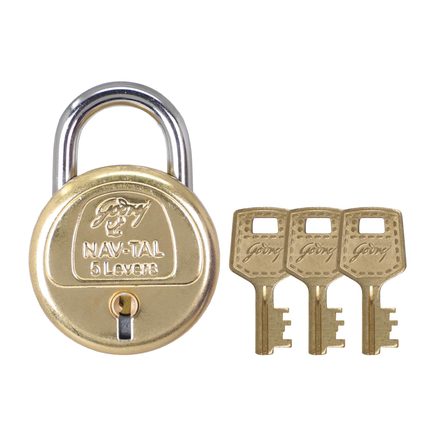 Godrej Locks I Navtal 5 levers 40mm I with 3 Keys I Padlock for Main Door I Gate Lock I Lock for Tool Box, Shutters, Shops & Offices I Corrosion Resistant Shackle I Silver Finish-image-10