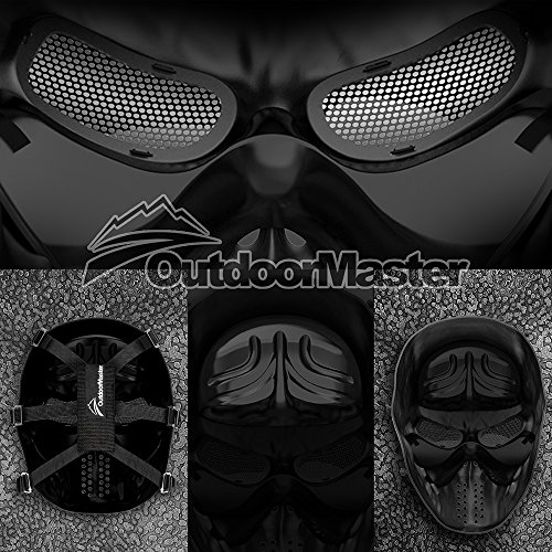 OutdoorMaster Full Face Airsoft Mask with Metal Mesh Eye Protection