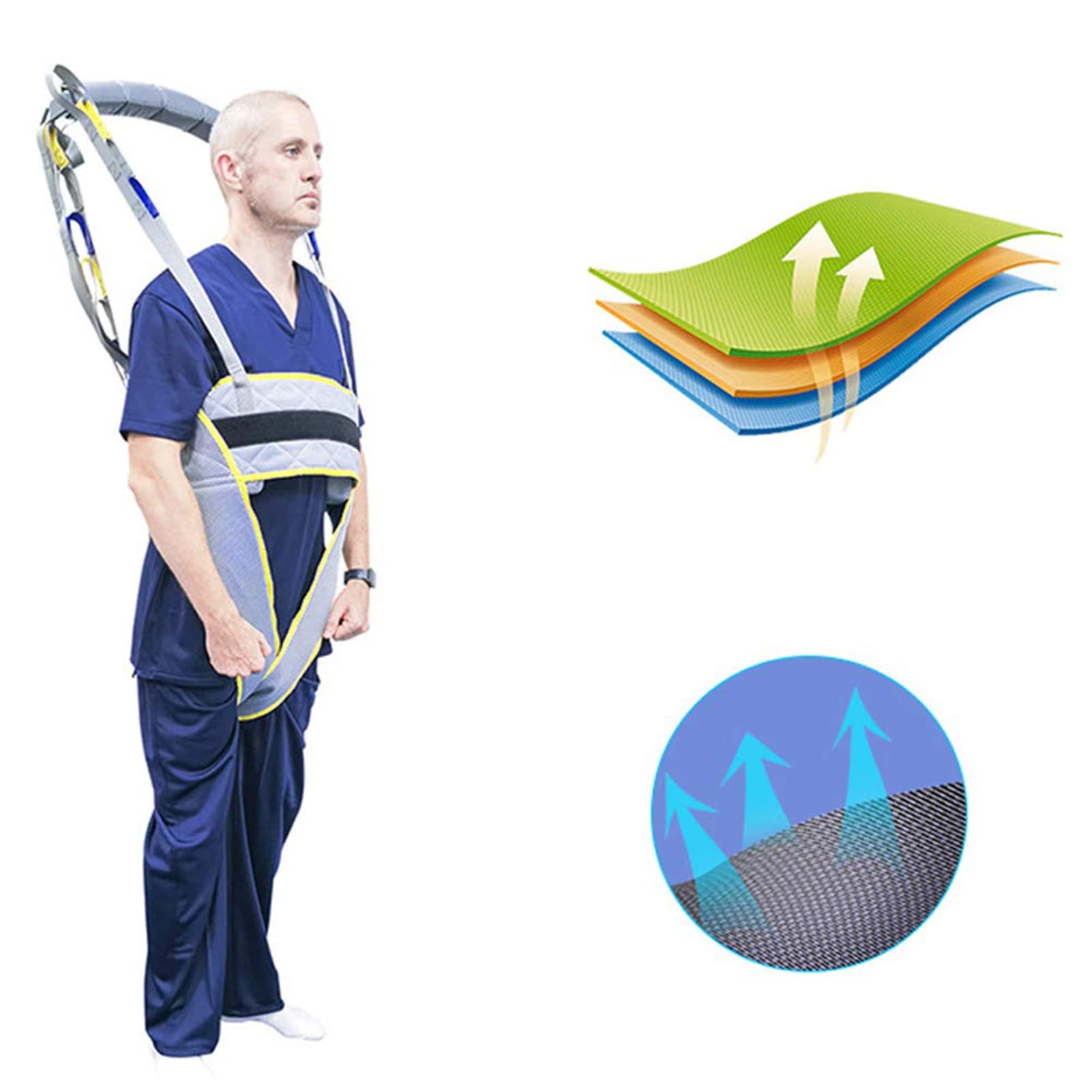 Paciente Honda Levantador Grúa, Walking Training Lift Sling, Cinturón De Transferencia Médica ​elevación para Enfermería, Ancianos, Discapacitados（No Incluye Grua）