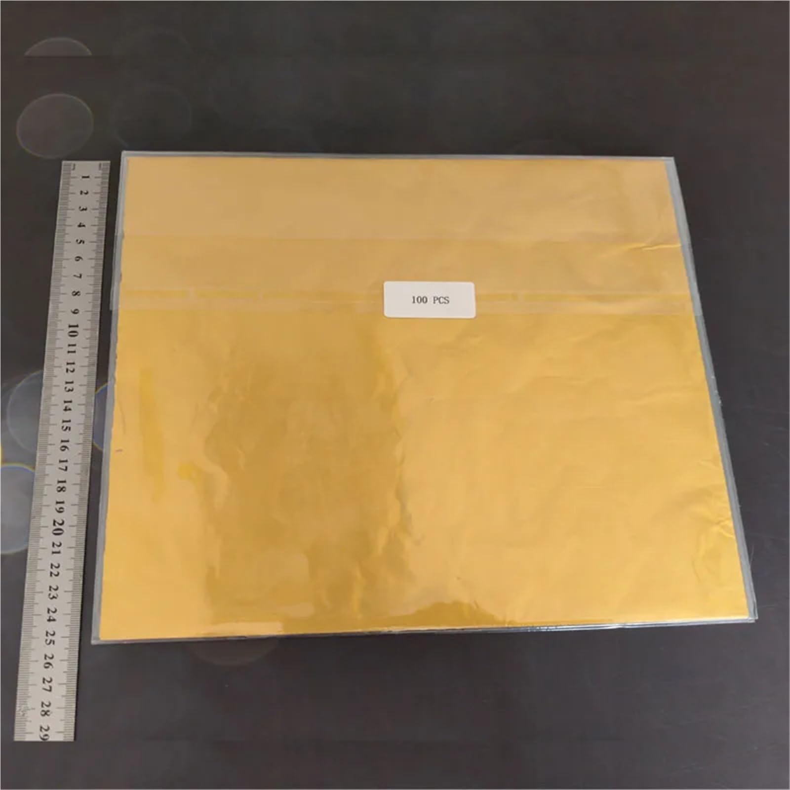 Bonbonpapier aus Folie, 100 Stück, 25 x 30 cm, Aluminiumfolie, glänzendes Gold, for selbstgemachte Süßigkeiten, Schokolade, Kekse, Geschenkverpackung