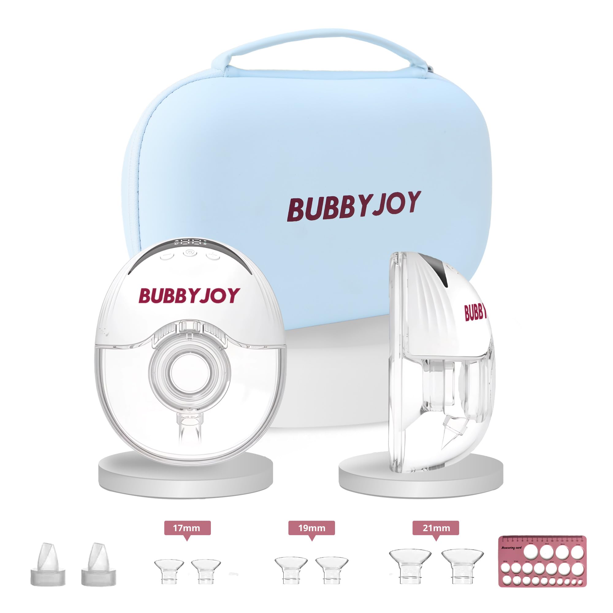 Hands-Free Wearable Breast Pump, Portable Electric Breastfeeding Pump, Ultra-Quiet, 4 Modes & 12 Levels, Leak-Proof, Hospital-Grade Suction, 24mm Insert, 17mm 19mm 21mm Flanges (2 Pack, White)