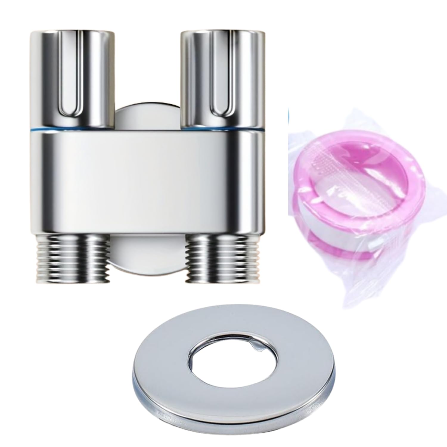 BWOGUE 2 in 1 Brass Dual Tap for Washing Machine, Bathroom, Geyser | Luxury Series Two-Way Angle Valve | 2 in 1 Angle Valve for Bathroom | Two Way Tap for Bathroom | Stainless Steel (Silver) (B0DB5M3L6J) Amazon Price History, Amazon Price Tracker