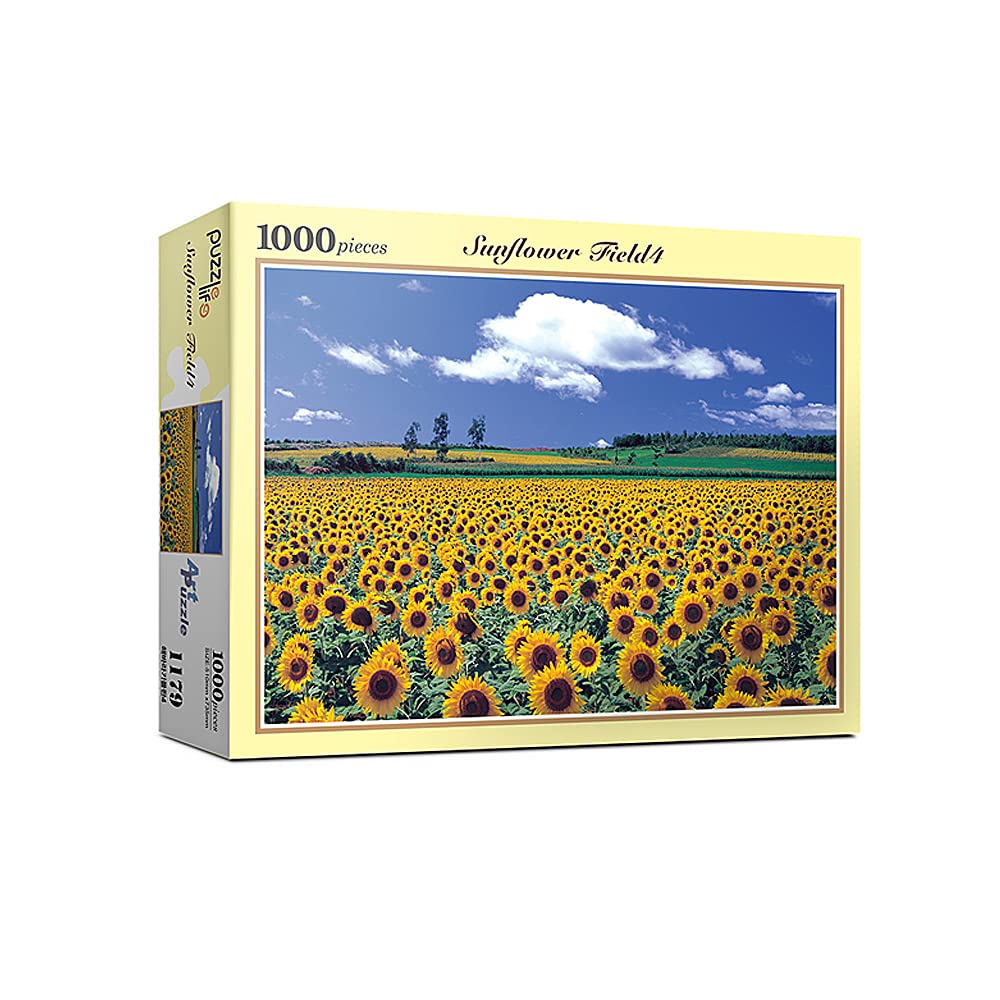 1000 Piece Jigsaw Puzzle For Adults & Kids - Sunflower & Butterfly Vintage Scene (29.5x19.7 In)