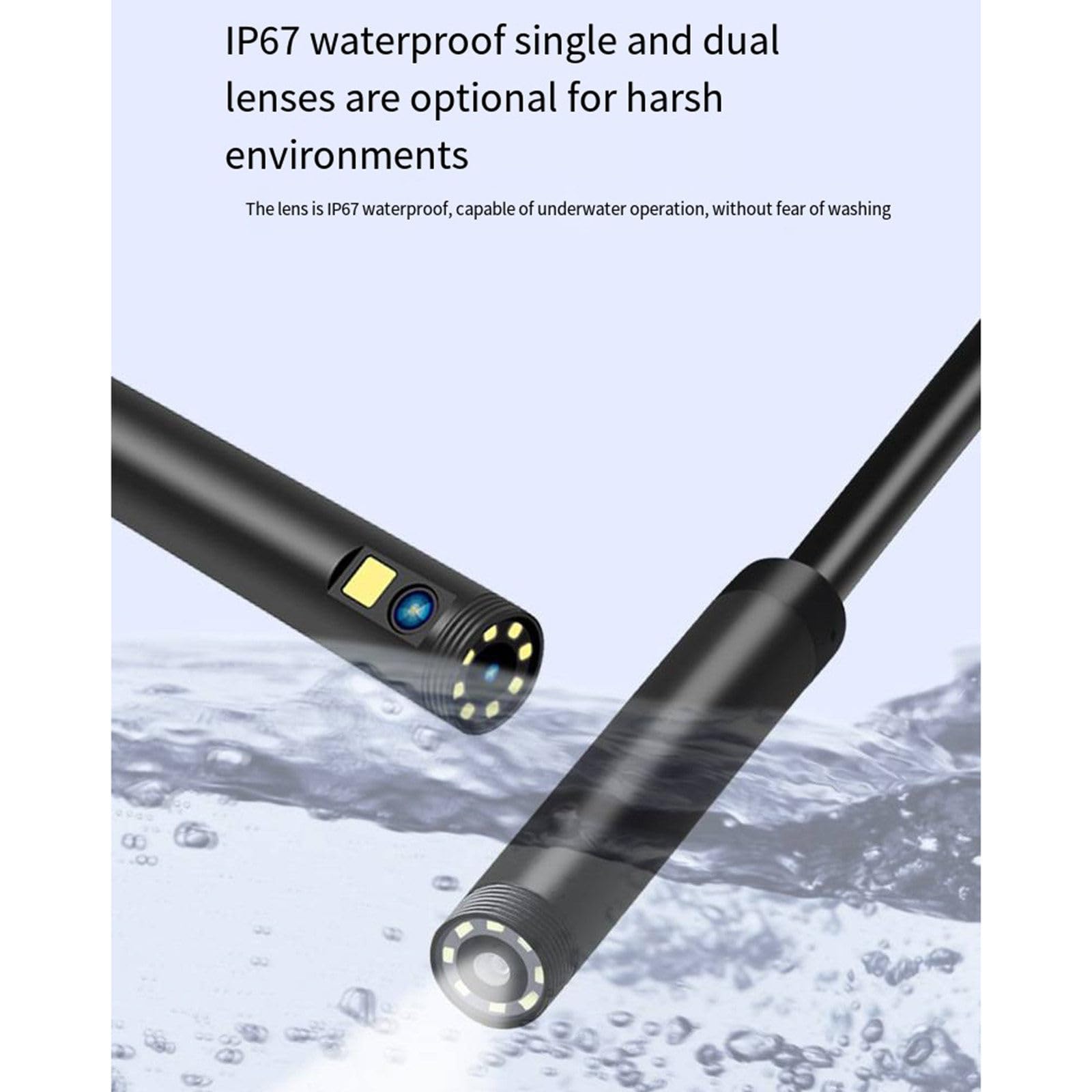 5-calowa kamera przemysłowa IPS LCD endoskopowa 8 mm 1080P HD cyfrowa kamera inspekcyjna z 8 diodami LED do kontroli samochodu,2-lens-2M
