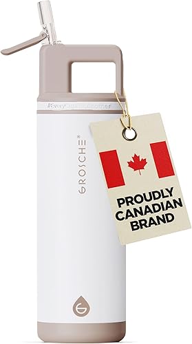 Miniatura 21 de GROSCHE Alpine Flip n' Sip - Botella de agua aislada de 16 onzas para niños, acero inoxidable, a prueba de fugas, con pajilla, perfecta para Azul