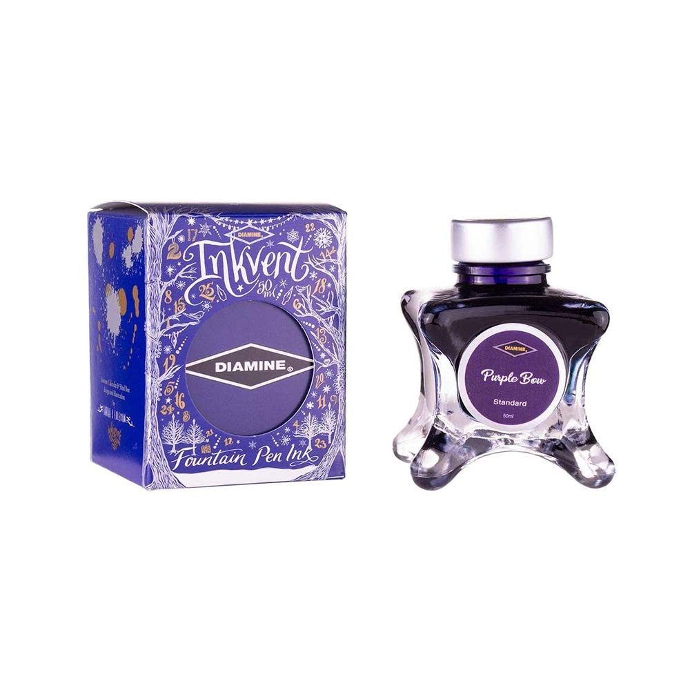 Diamine - Fountain Pen Ink, Purple Bow, 50ml, Inkvent, Blue Edition