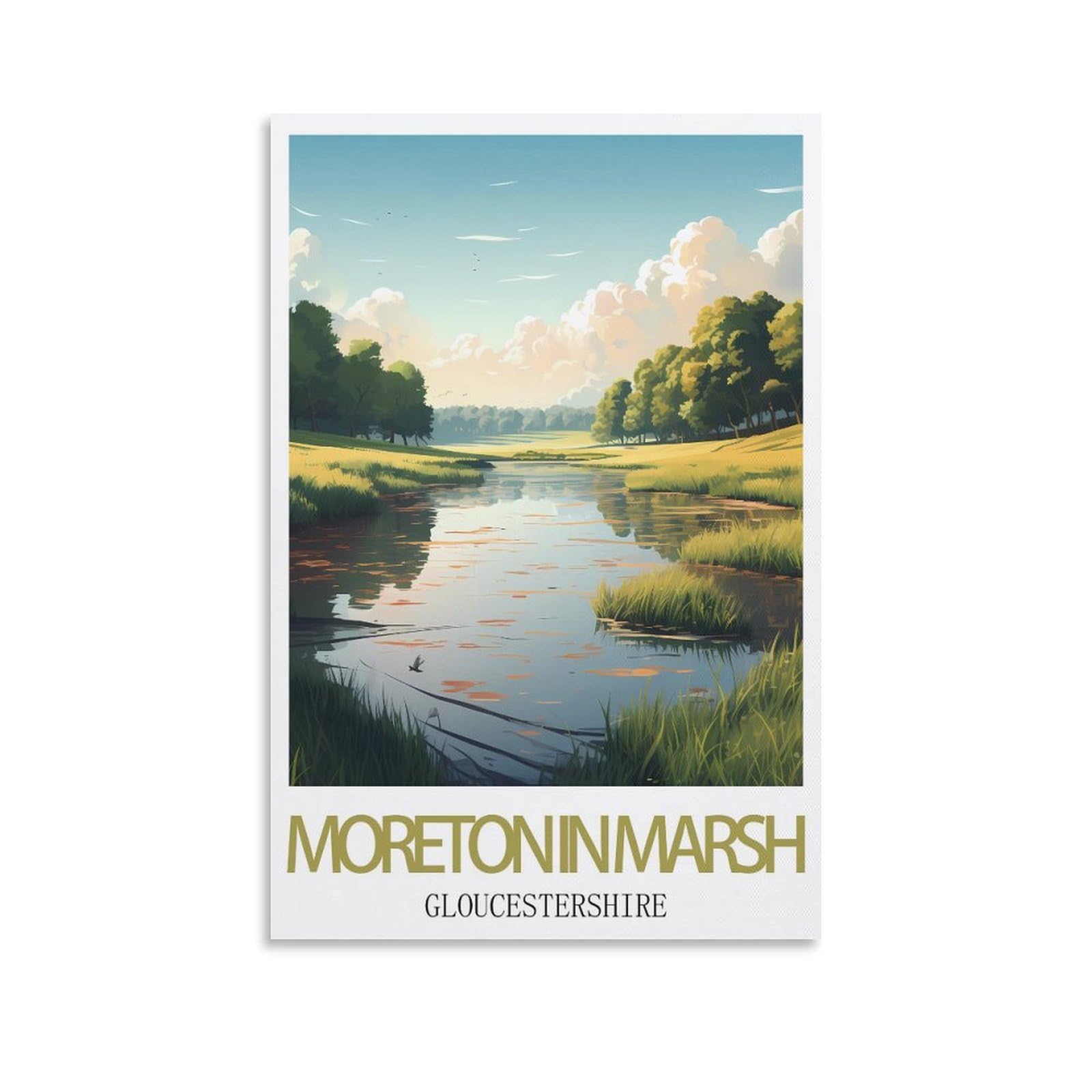 Vintage Metal Tin Sign,Moreton in Marsh Gloucestershire,Vintage Tin Sign Metal Retro Art Wall Poster for Home Club Garden Decor 20x30cm