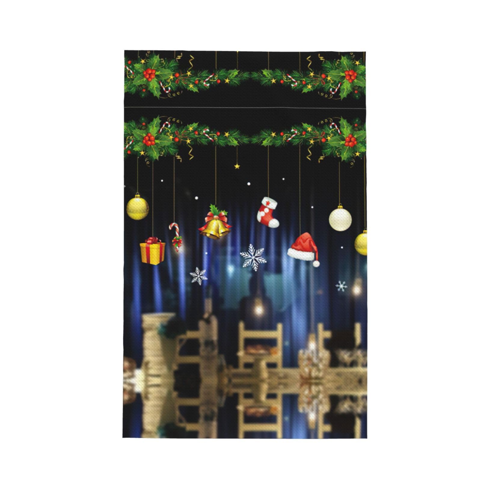 XXahnbm Christmas Socks Xmas Party Print Waffle Kitchen Towel,Absorbent Hand Towel