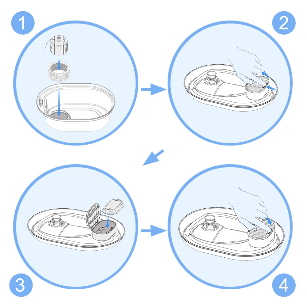 Ricambi Filtro Fontana Gatti - 16 Pezzi Con Carbone Attivo E Spugna Per Fontana 3.2L - Foto 4