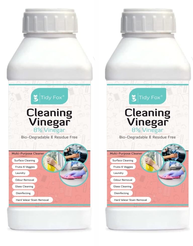 Vinegar for Cleaning, 8% Concentrated, 2 Ltr [2 Bottles of 1 Ltr Each]