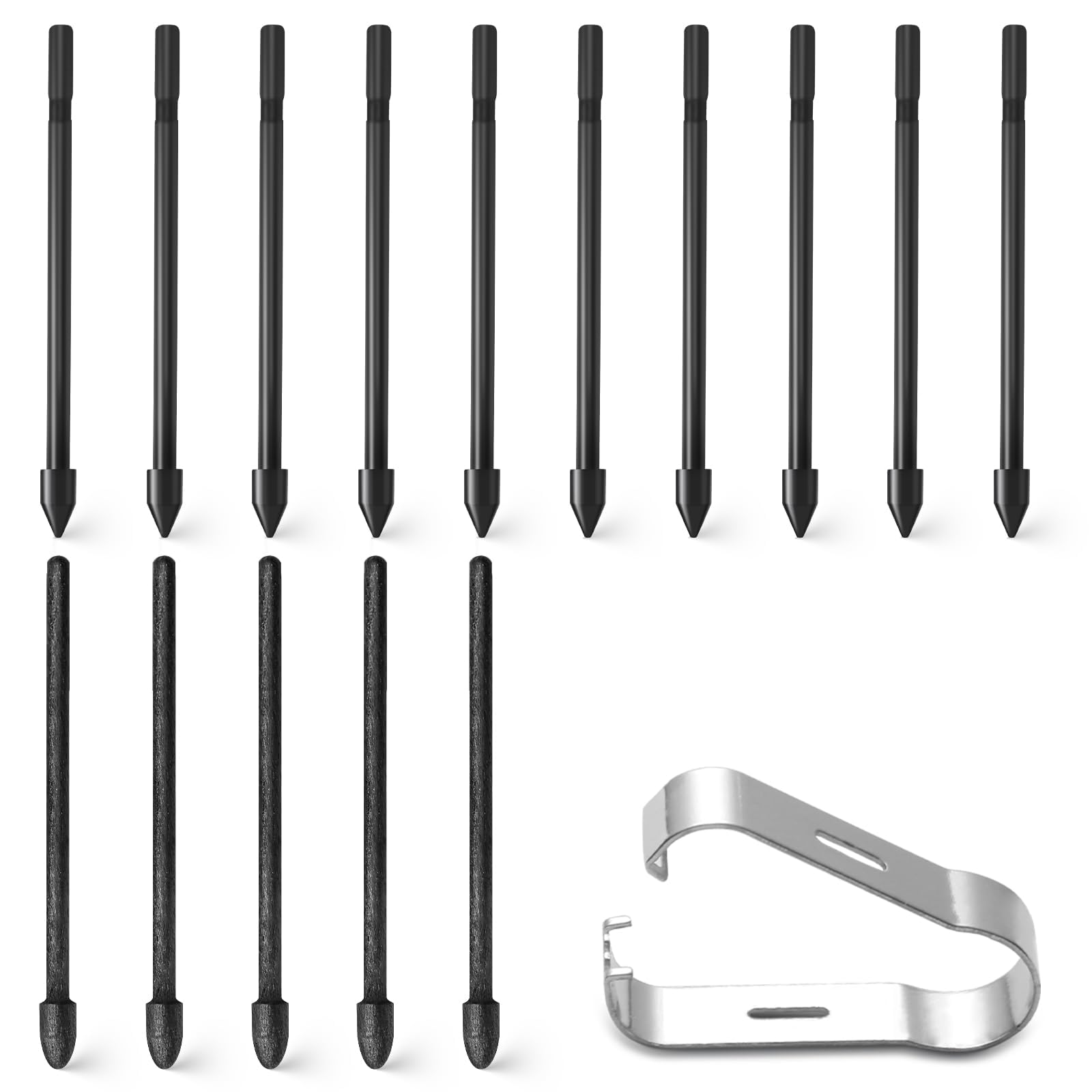 Zamienniki końcówek do pióra Kindle Scribe Pen 15 sztuk, końcówki do pióra kompatybilne z Premium Pen Remarkable 1/2 Plus cyfrowe pióro 4096 poziomów z folderem na pióro (bez zużytych 5 końcówek