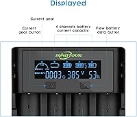 Vista 2 de 4 ranuras 21750 21700 cargador de batería, 4 ranuras Ni-MH AA 18650 cargador de batería 21700 para 20700 22700 22650 26650 26700 16340 (RCR123)