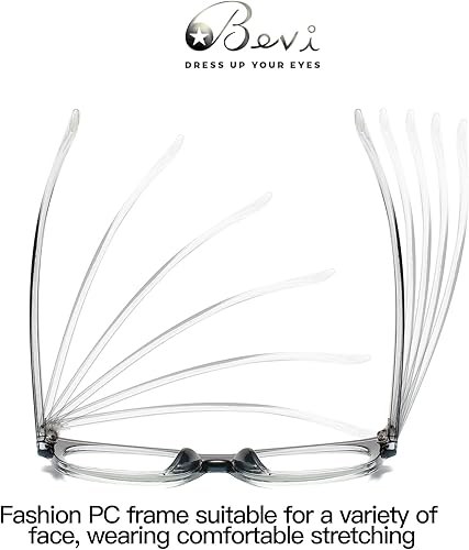 Miniatura 5 de Bevi Lentes de lectura elegantes con bloqueo de luz azul, lupas para hombres y mujeres