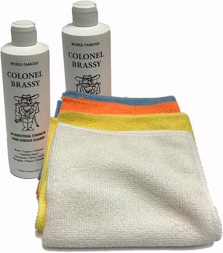 Paquete de 2 limpiadores de plástico de aluminio cromado metálico con 4 toallas de pulido de microfibra Grace I AM